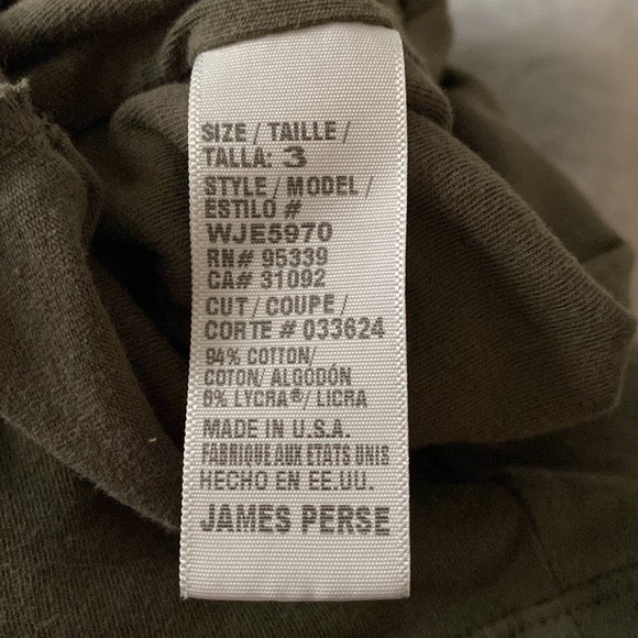 NWT James Perse khaki green cotton skirt size 3 fits L-XL - Picture 5 of 6